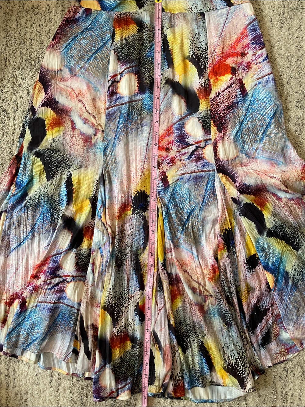 Anthropologie Women’s Midi Abstract Colorful Print Zip Skirt- Size 14 - Picture 5 of 14